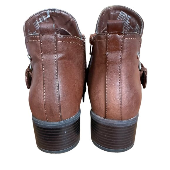 Dana Buchman brown leather side zip ankle boots booties 6 1/2 MED - Picture 5 of 11